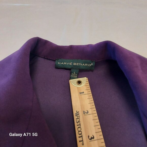 Harve Benard Woman Large Purple Front Zip Blazer - Picture 4 of 6